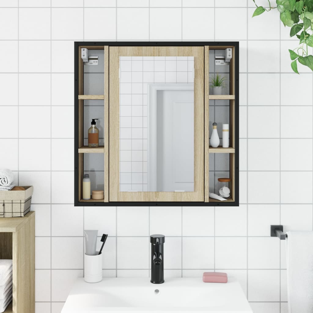 Badrumsspegel Spegelskåp Sonoma Ek 60x16x60 cm