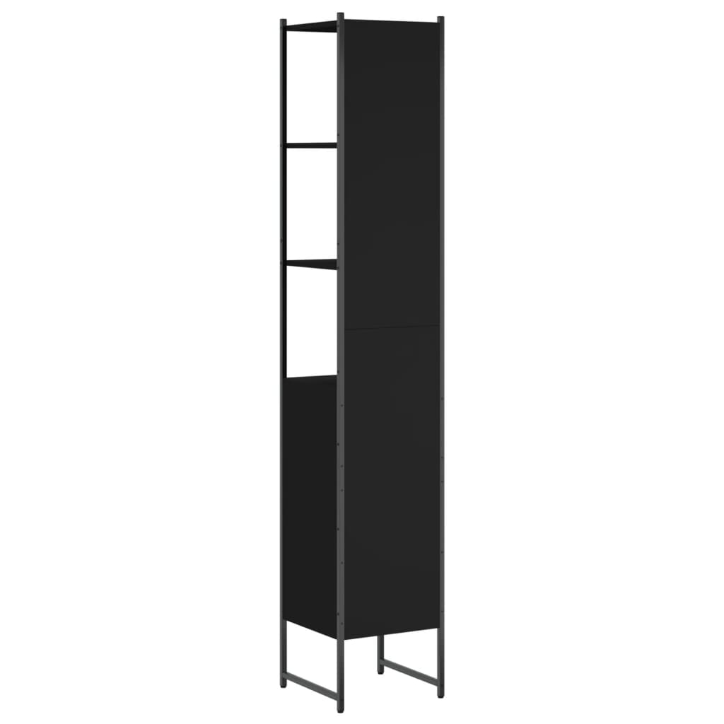 Badrumsskåp Svart 33x33x185,5 cm