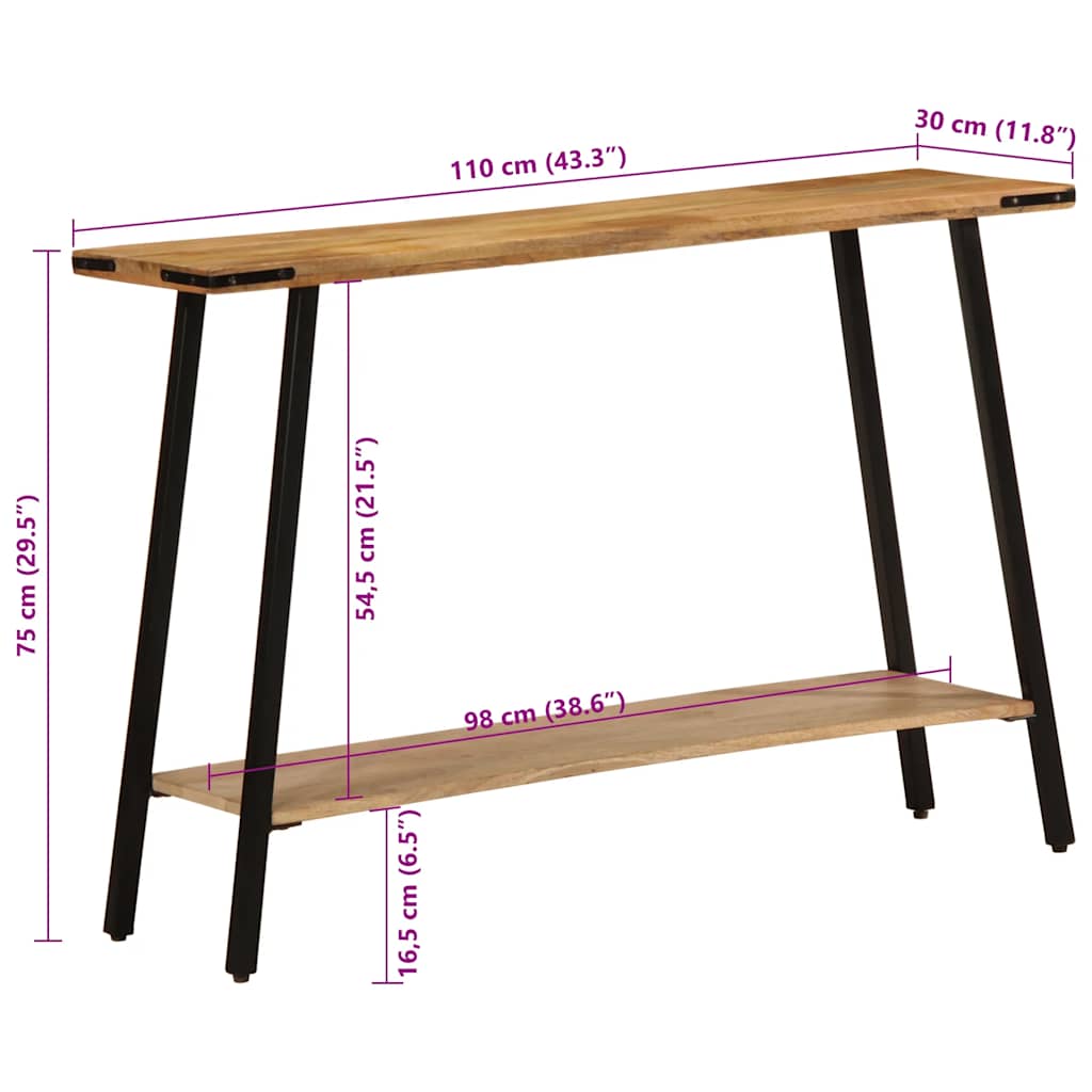 Avlastningsbord Konsollbord Trä 110x30x75 cm massivt mangoträ