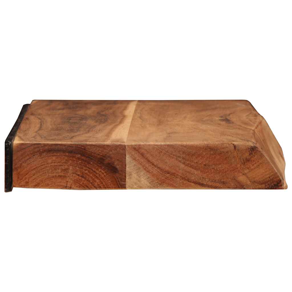 Vägghylla Trä 2 st 60x20x3,5 cm massivt Trä akacia