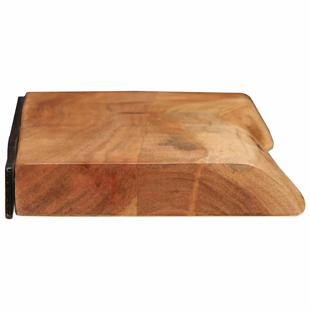 Vägghylla Trä 2 st 80x20x3,5 cm massivt Trä akacia