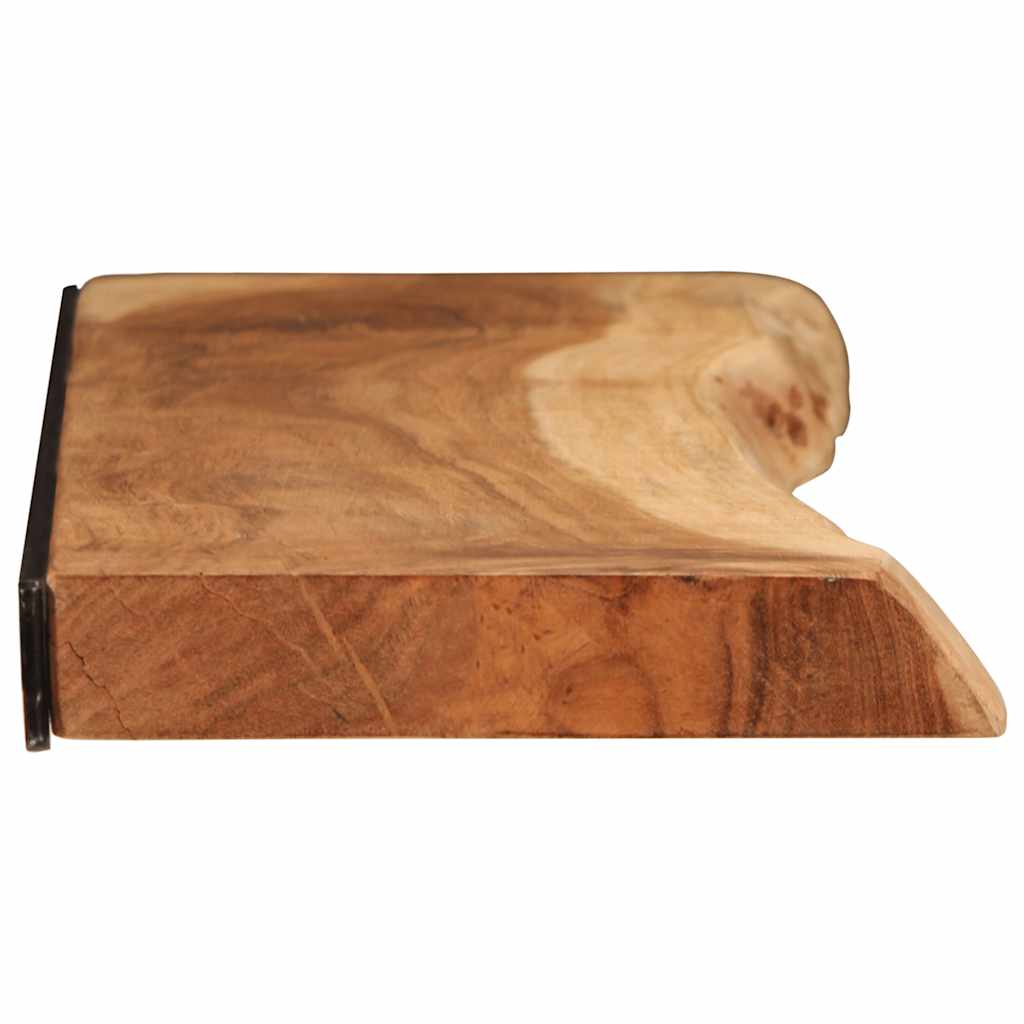 Vägghylla Trä 2 st 100x20x3,5 cm massivt Trä akacia