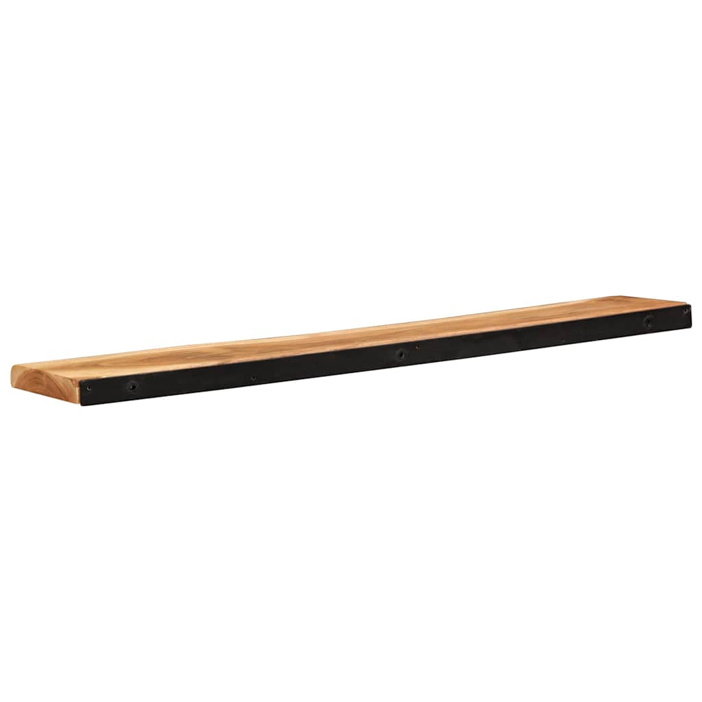 Vägghylla Trä 2 st 100x20x3,5 cm massivt Trä akacia