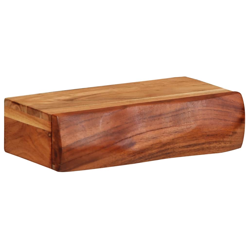 Vägghylla Trä 2 st 30x17x8 cm massivt Trä akacia