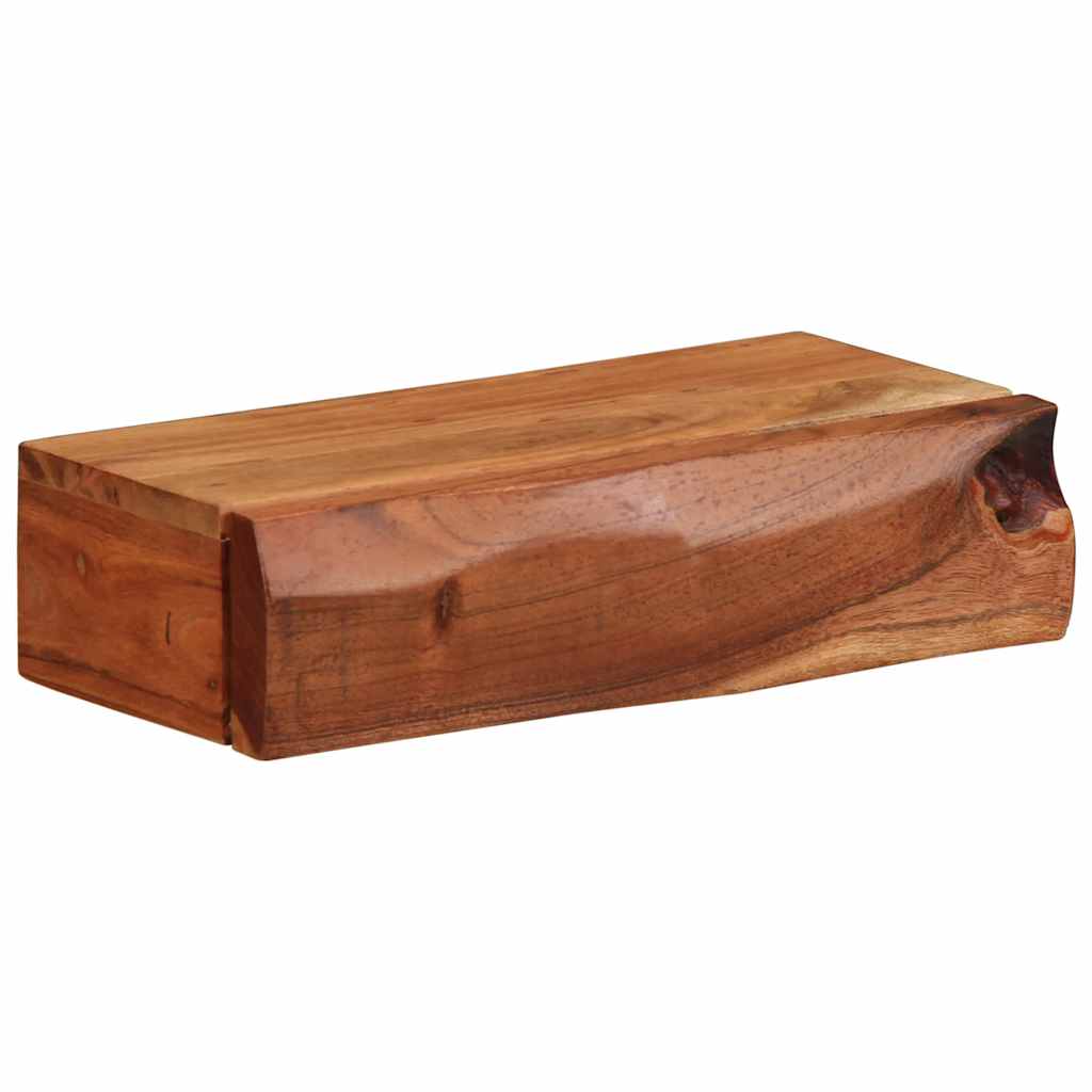 Vägghylla Trä 2 st 30x17x8 cm massivt Trä akacia