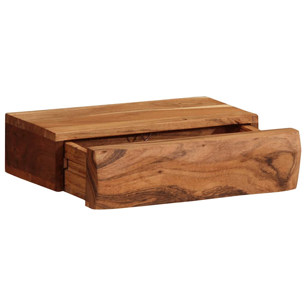 Vägghylla Trä 2 st 30x17x8 cm massivt Trä akacia