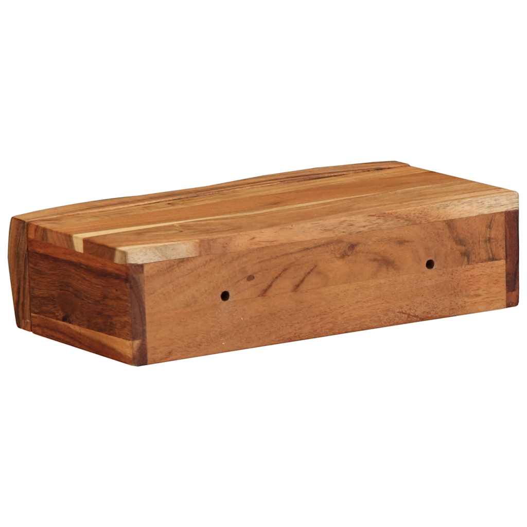 Vägghylla Trä 2 st 30x17x8 cm massivt Trä akacia
