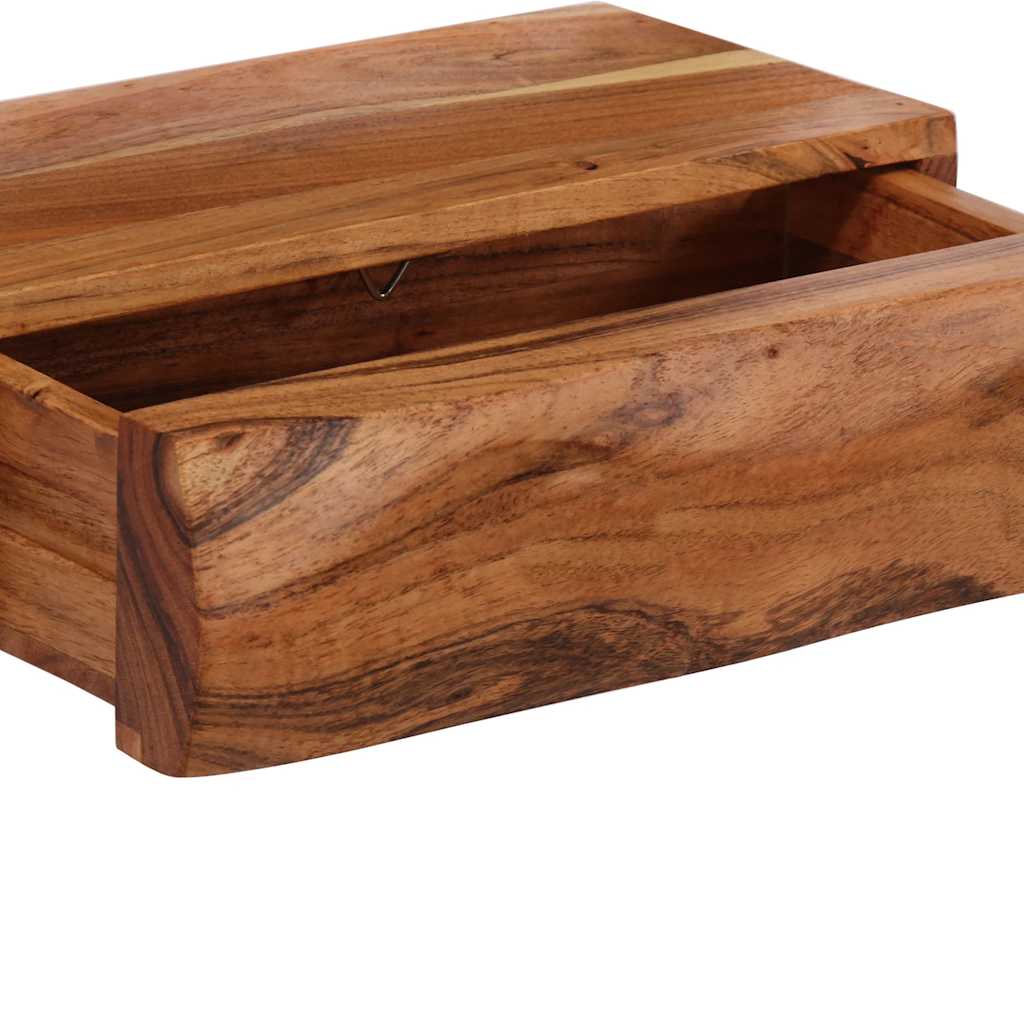 Vägghylla Trä 2 st 30x17x8 cm massivt Trä akacia