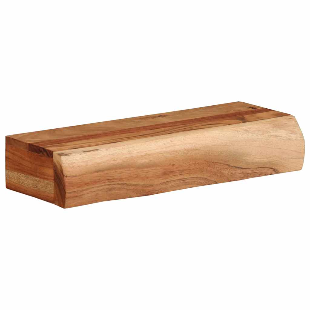 Vägghylla Trä 2 st 40x17x8 cm massivt Trä akacia