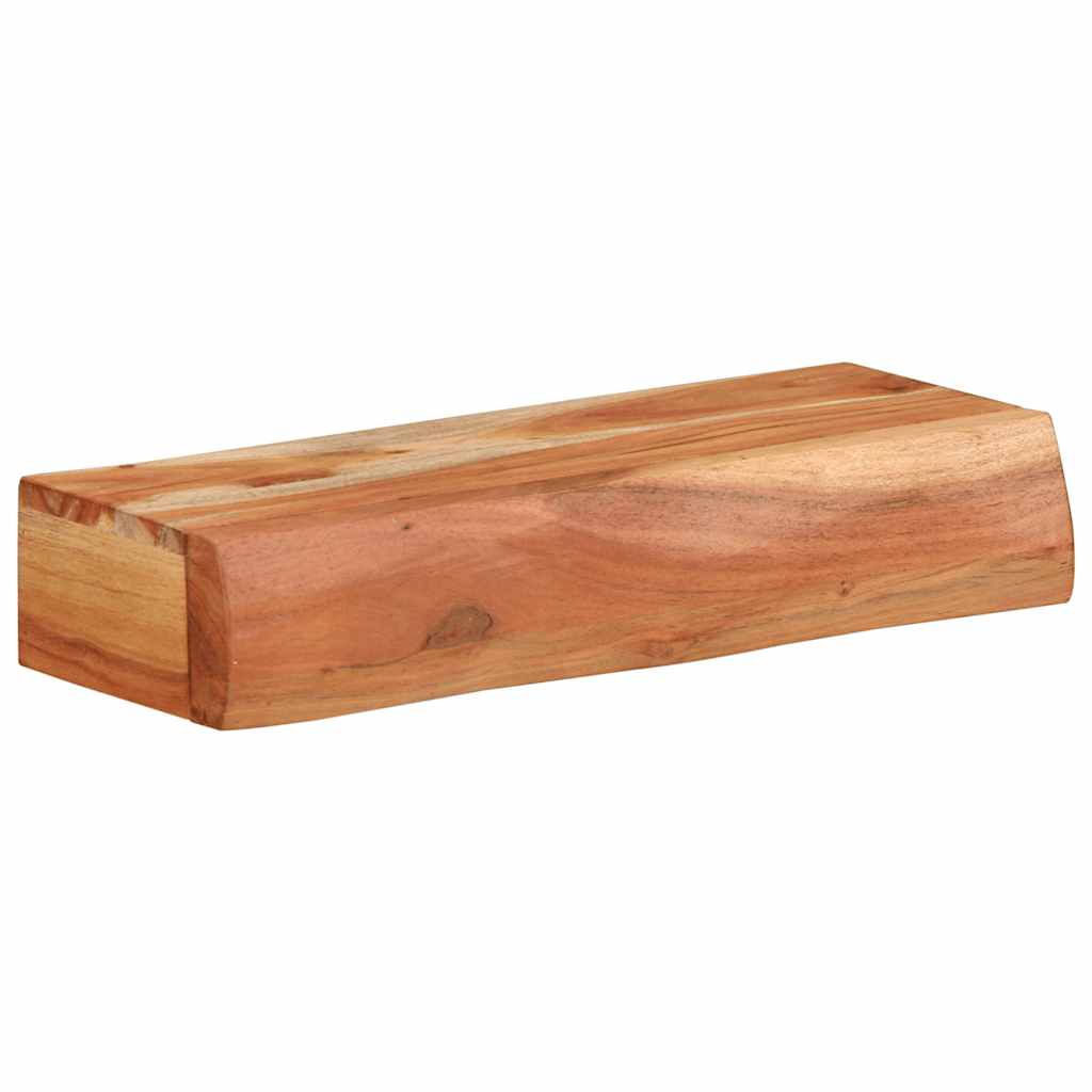 Vägghylla Trä 2 st 40x17x8 cm massivt Trä akacia