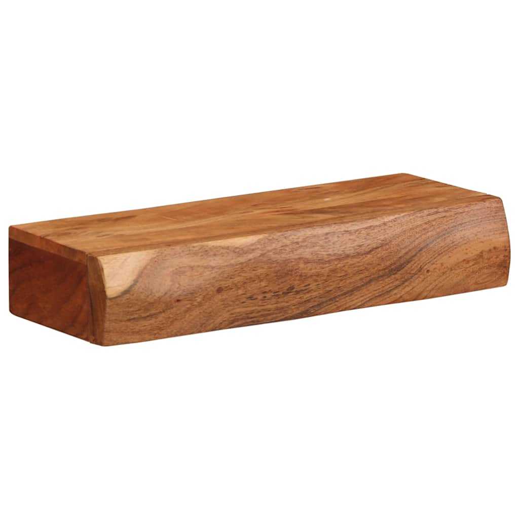 Vägghylla Trä 2 st 40x17x8 cm massivt Trä akacia