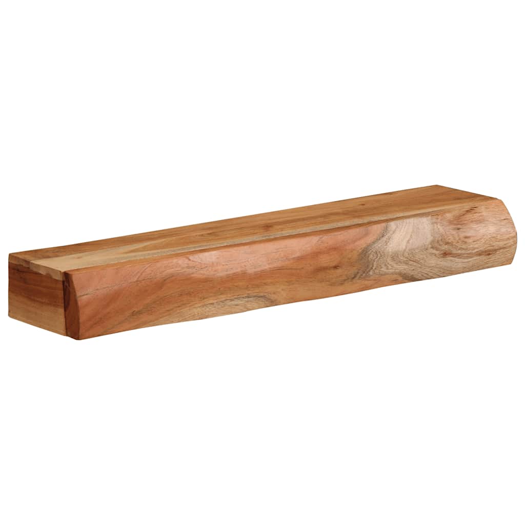 Vägghylla Trä 2 st 60x17x8 cm massivt Trä akacia