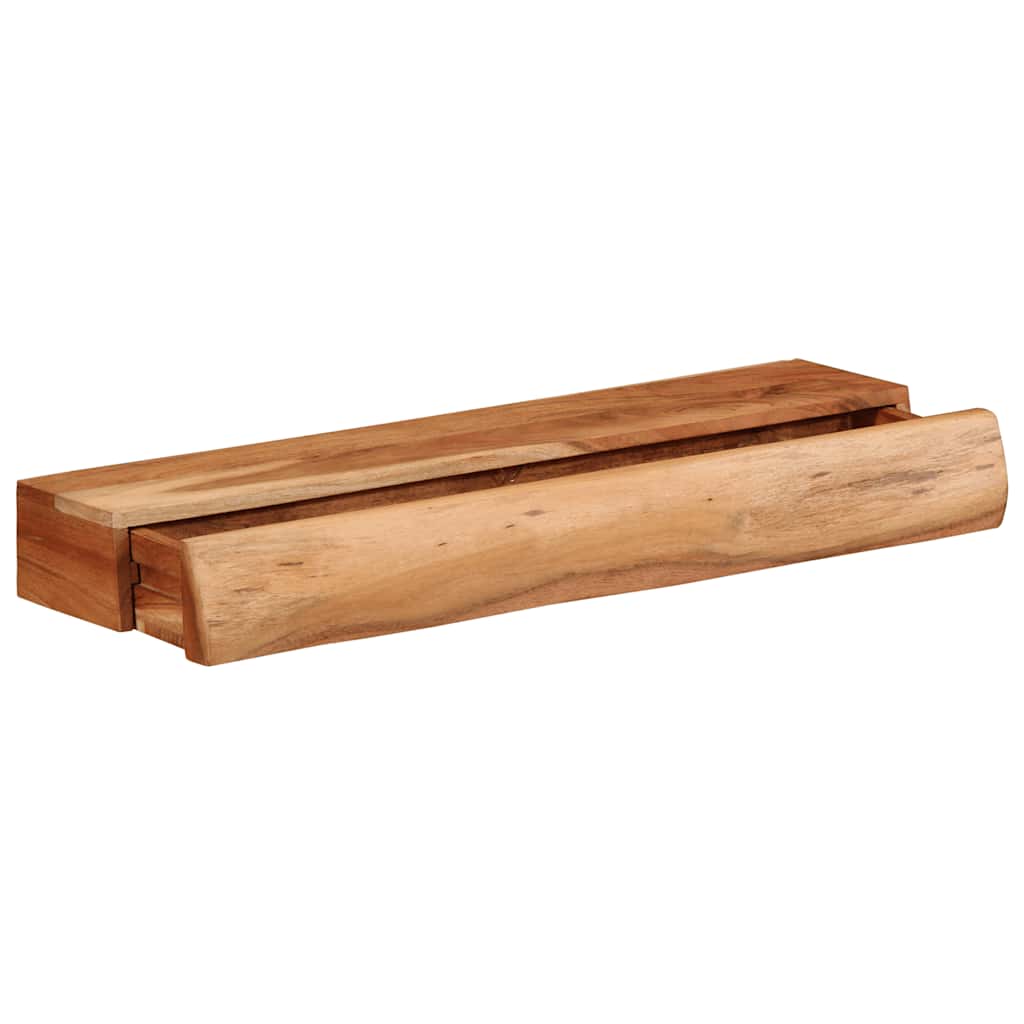 Vägghylla Trä 2 st 60x17x8 cm massivt Trä akacia