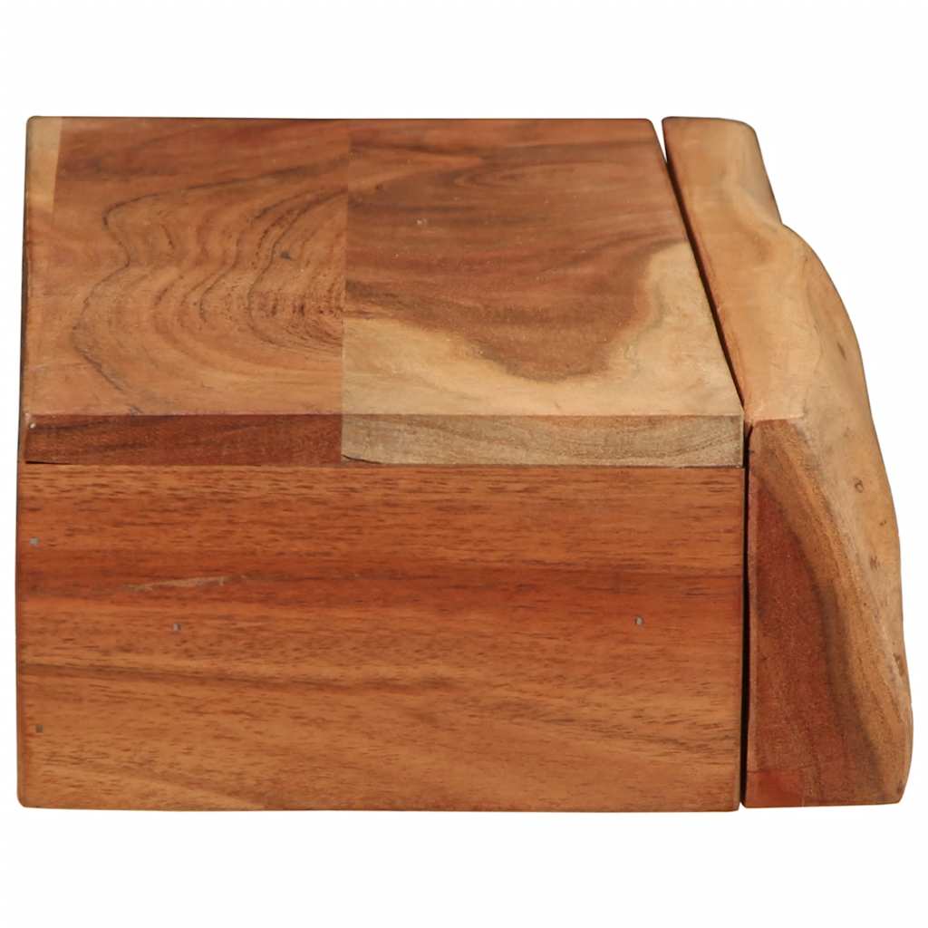 Vägghylla Trä 2 st 60x17x8 cm massivt Trä akacia