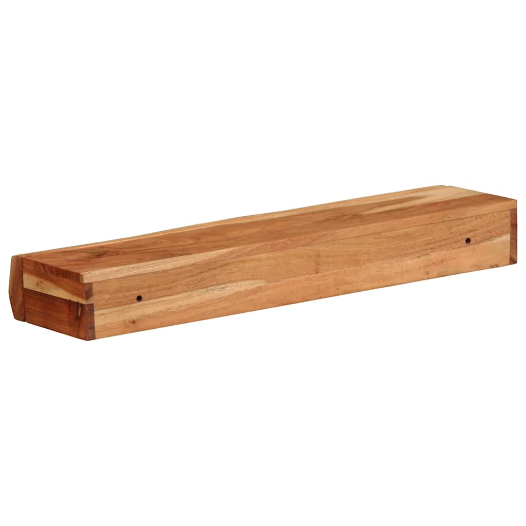 Vägghylla Trä 2 st 60x17x8 cm massivt Trä akacia