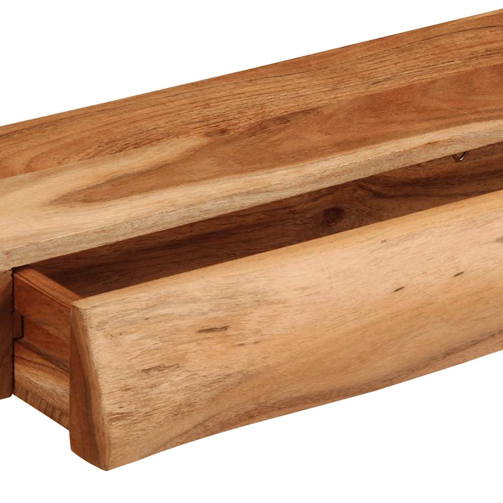 Vägghylla Trä 2 st 60x17x8 cm massivt Trä akacia