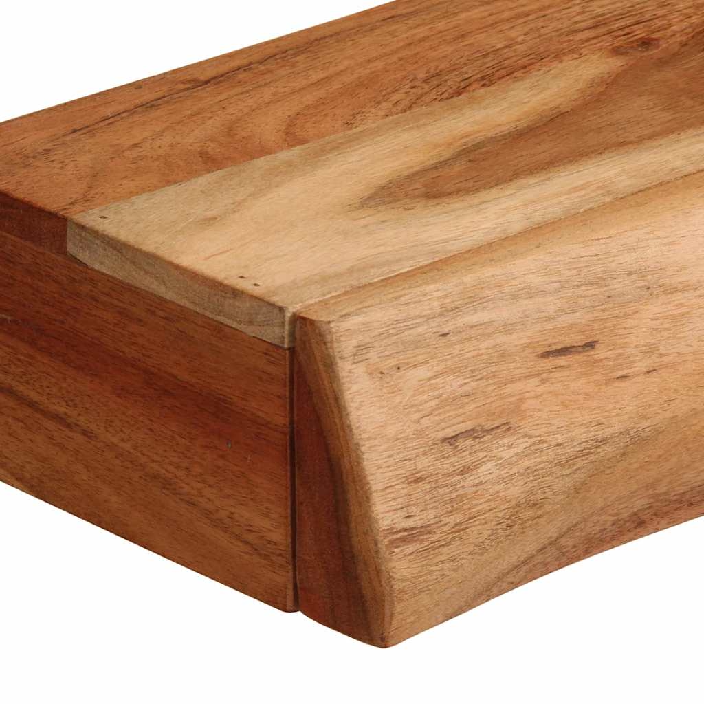 Vägghylla Trä 2 st 60x17x8 cm massivt Trä akacia