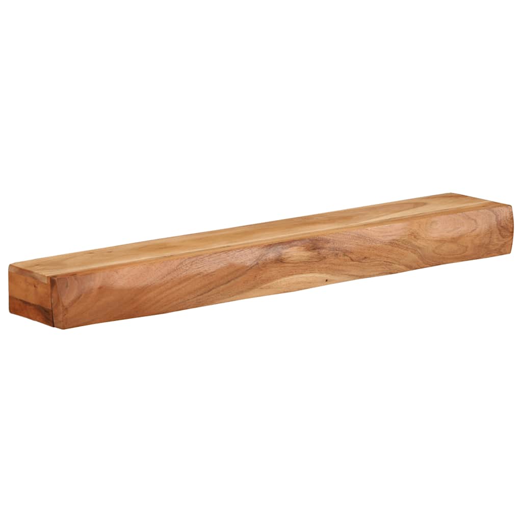 Vägghylla Trä 2 st 80x17x8 cm massivt Trä akacia