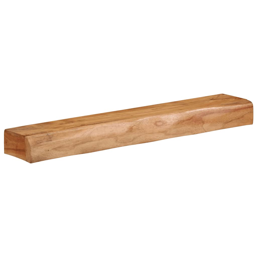 Vägghylla Trä 2 st 80x17x8 cm massivt Trä akacia
