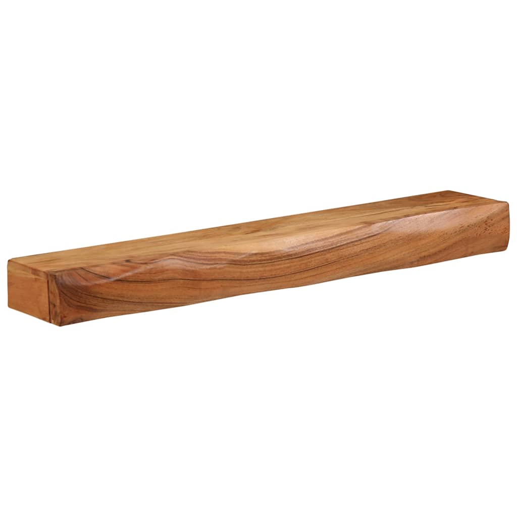Vägghylla Trä 2 st 80x17x8 cm massivt Trä akacia