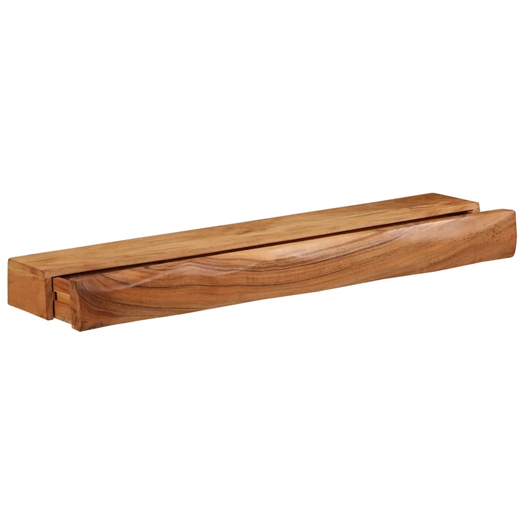 Vägghylla Trä 2 st 80x17x8 cm massivt Trä akacia