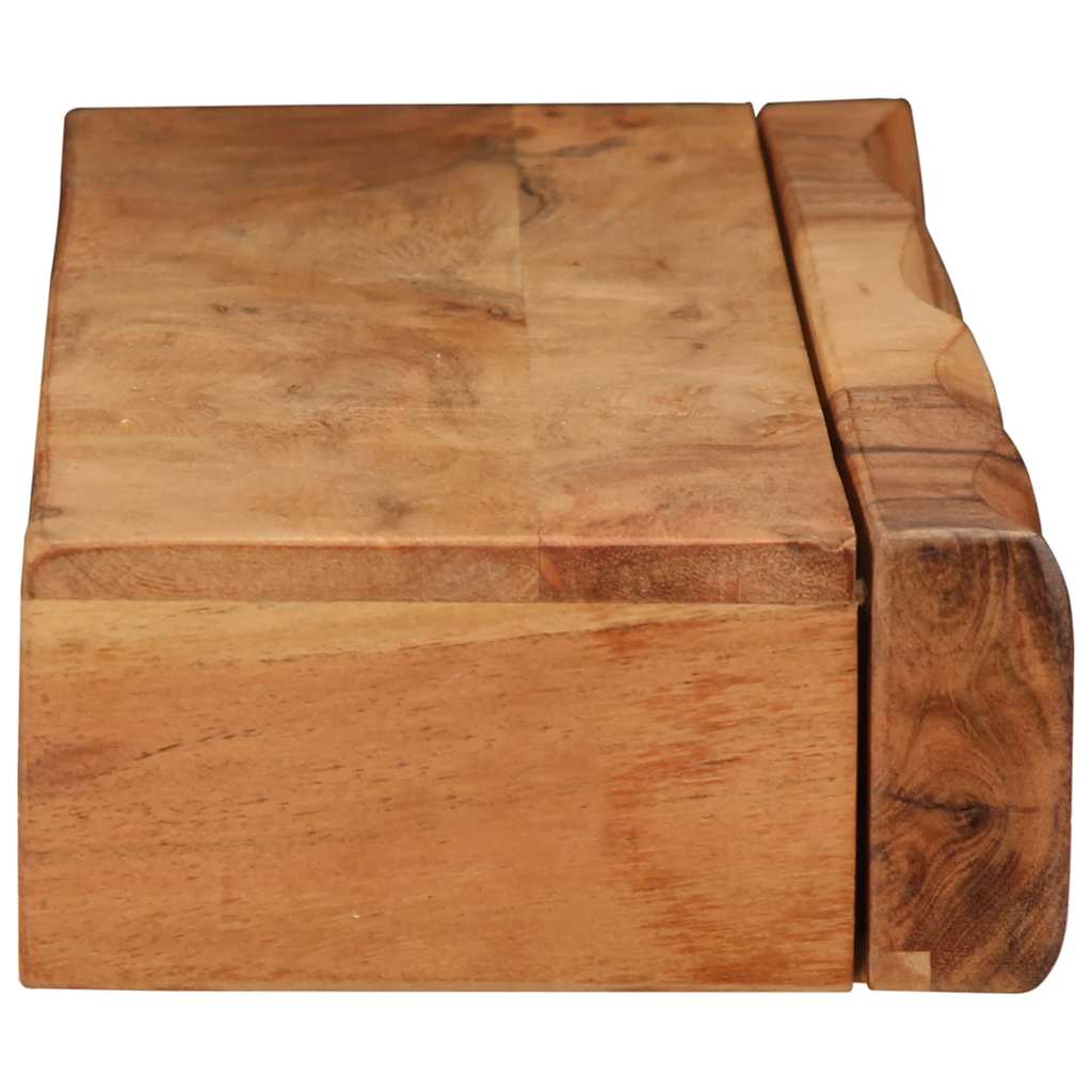 Vägghylla Trä 2 st 80x17x8 cm massivt Trä akacia