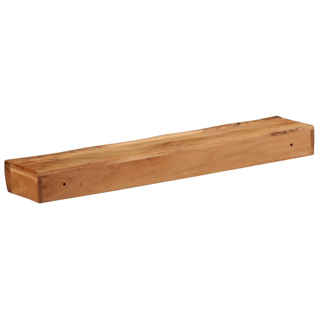 Vägghylla Trä 2 st 80x17x8 cm massivt Trä akacia