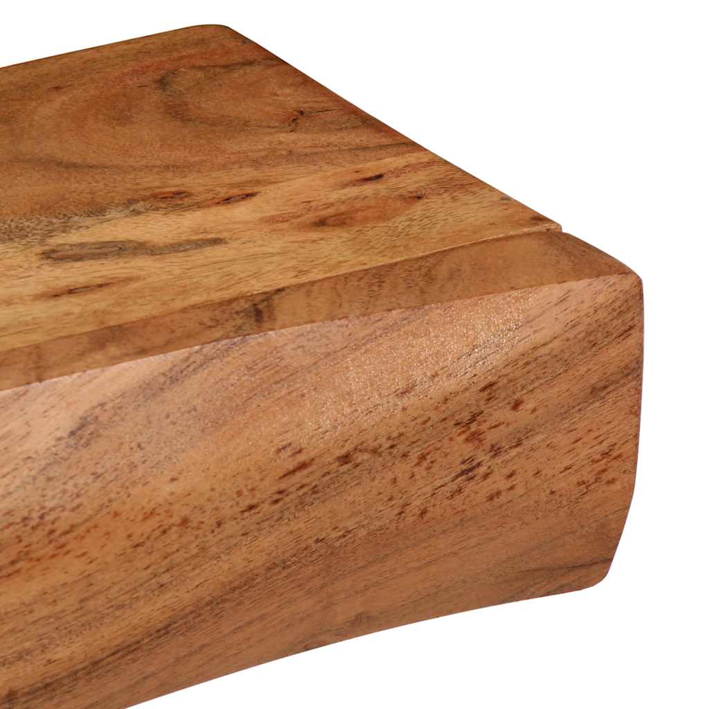 Vägghylla Trä 2 st 80x17x8 cm massivt Trä akacia