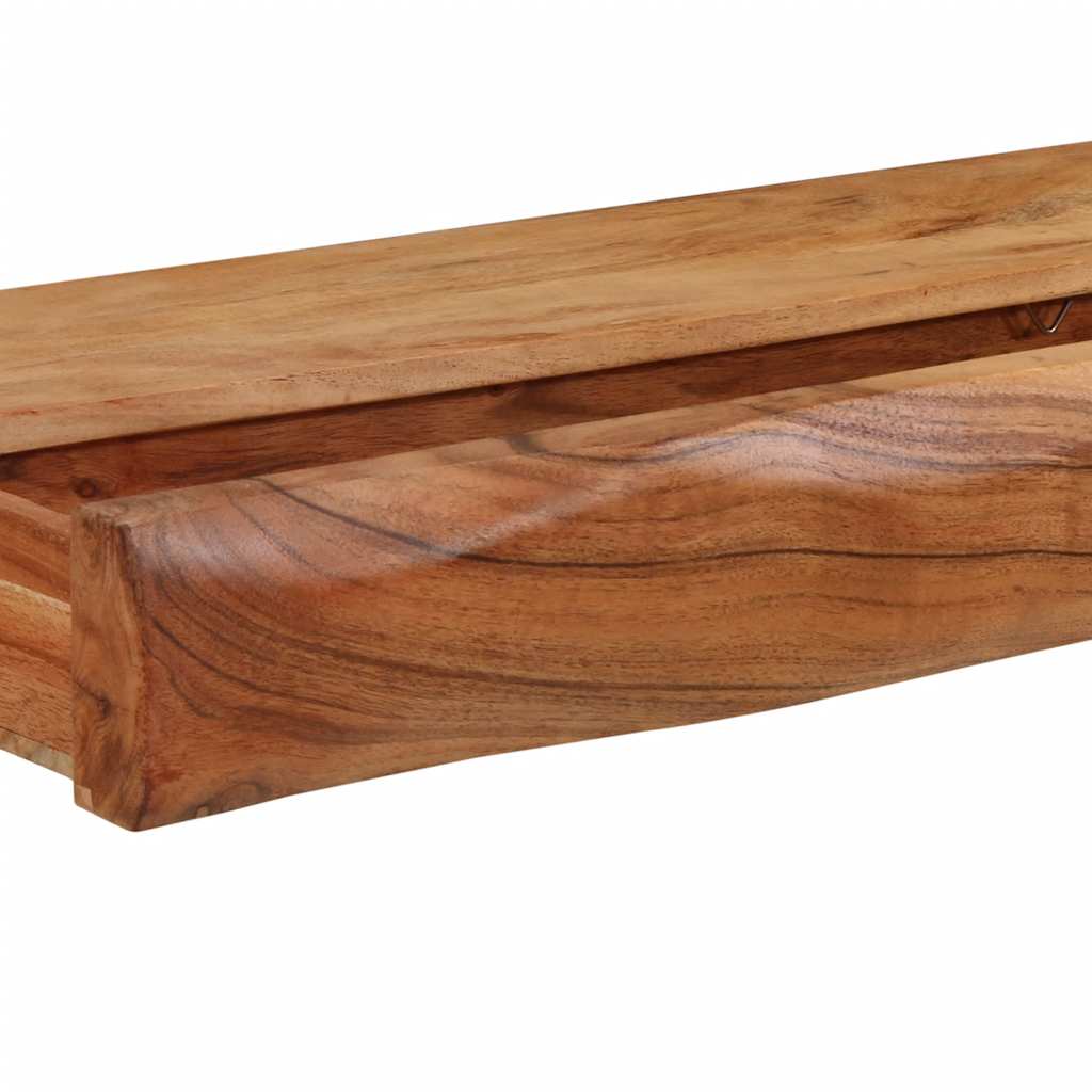 Vägghylla Trä 2 st 80x17x8 cm massivt Trä akacia