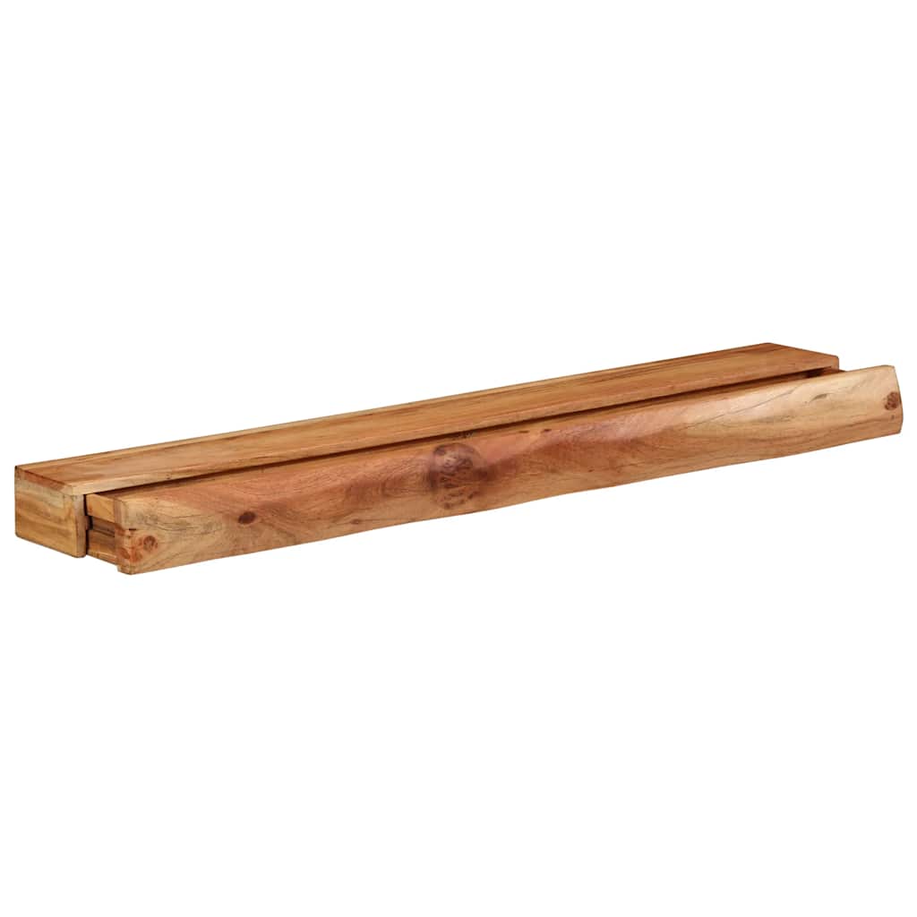 Vägghylla Trä 2 st 100x17x8 cm massivt Trä akacia