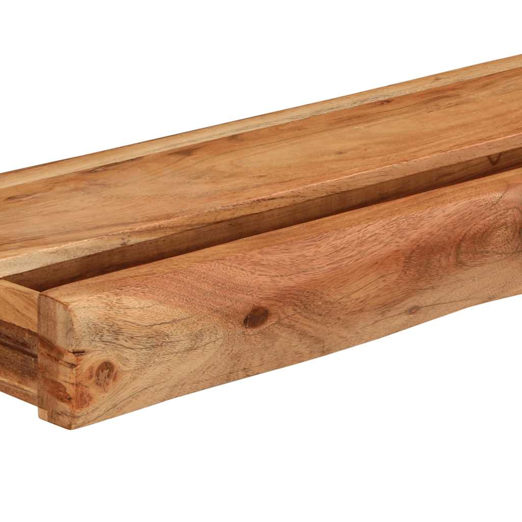 Vägghylla Trä 2 st 100x17x8 cm massivt Trä akacia