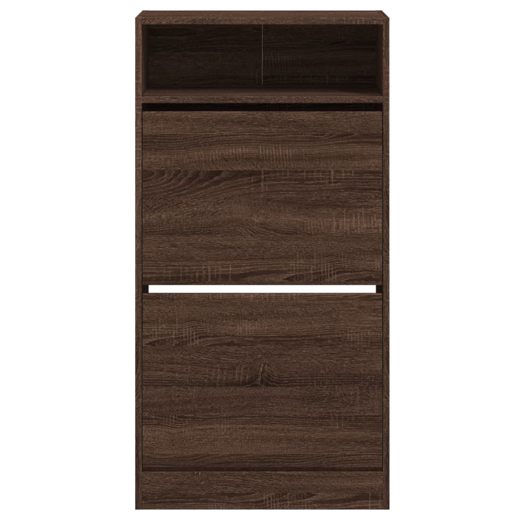 Skoställ Brun Ek Skohylla 60x34x116 cm