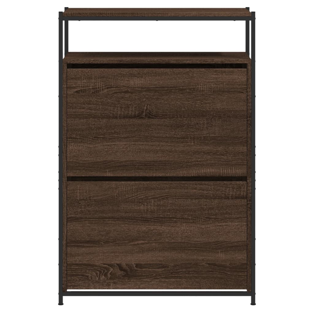 Skoställ Brun Ek Skoskåp 75x34x112 cm