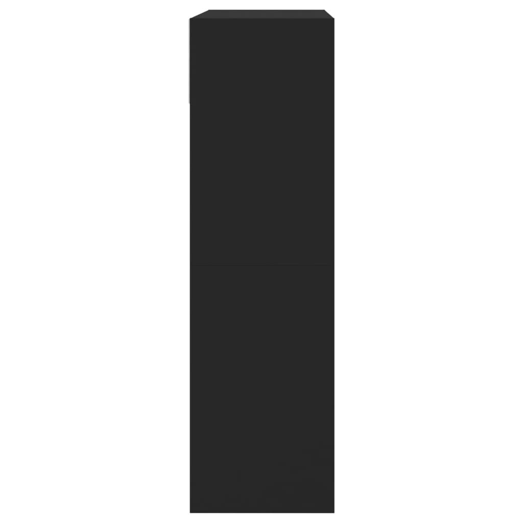 Skoställ Svart Skoskåp med 2 flip-lådor 80x34x116 cm