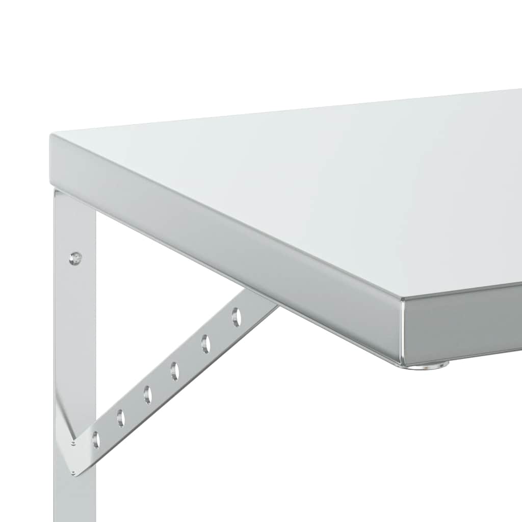 Vägghyllor 2 st 100x40 cm silver rostfritt stål