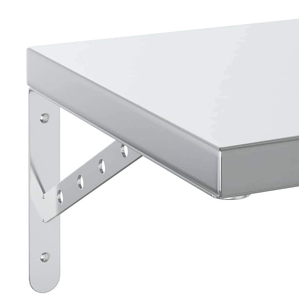 Vägghylla DIV. 2 st 100x30 cm silver rostfritt stål