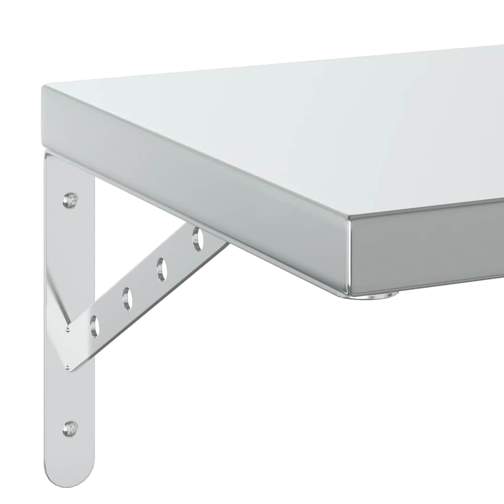 Vägghyllor 2 st 75x30 cm silver rostfritt stål