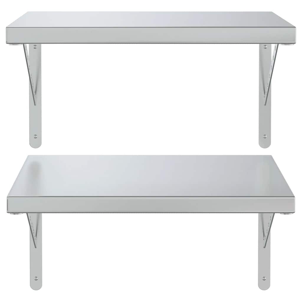 Vägghylla DIV. 2 st 50x40 cm silver rostfritt stål