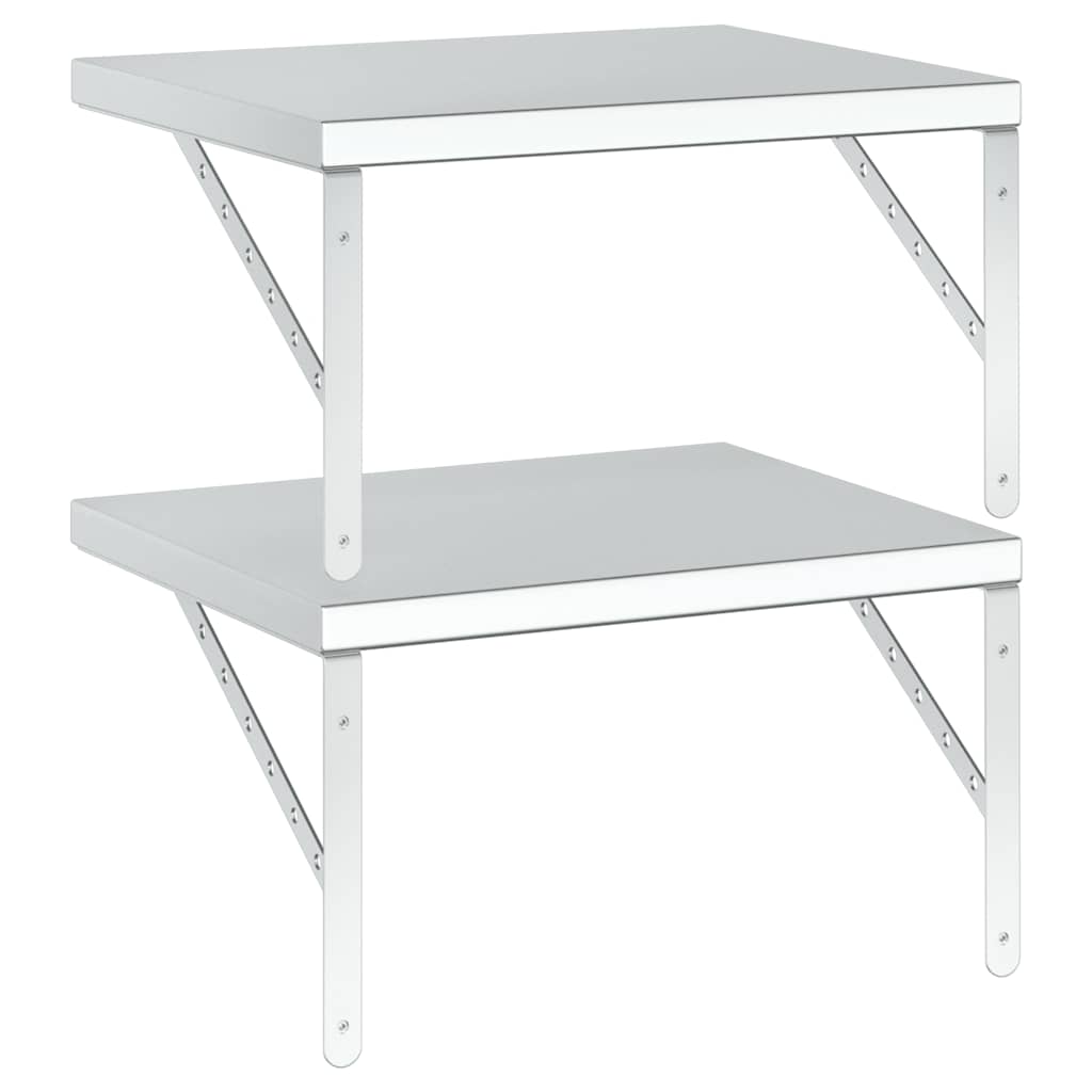 Vägghylla DIV. 2 st 50x40 cm silver rostfritt stål