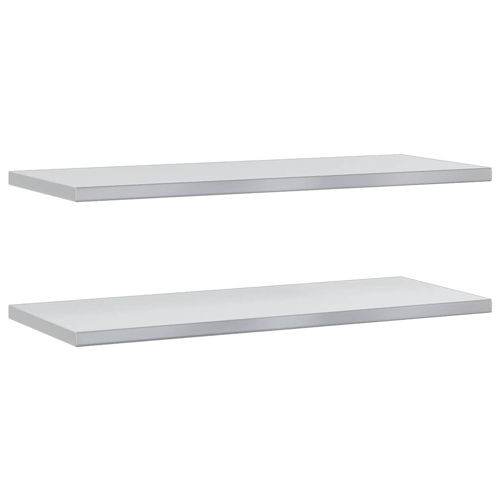 Vägghyllor 2 st 100x40x3 cm silver rostfritt stål