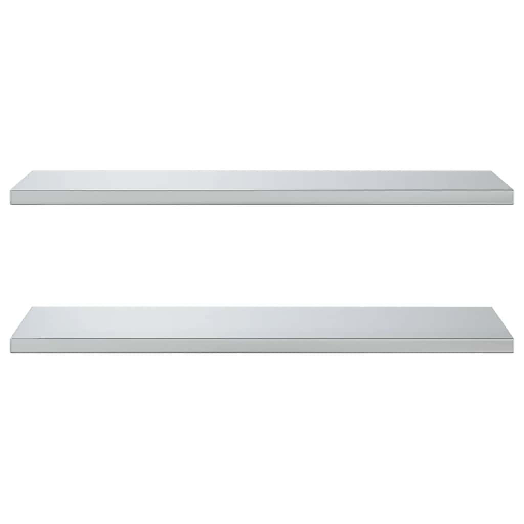 Vägghyllor 2 st 100x40x3 cm silver rostfritt stål