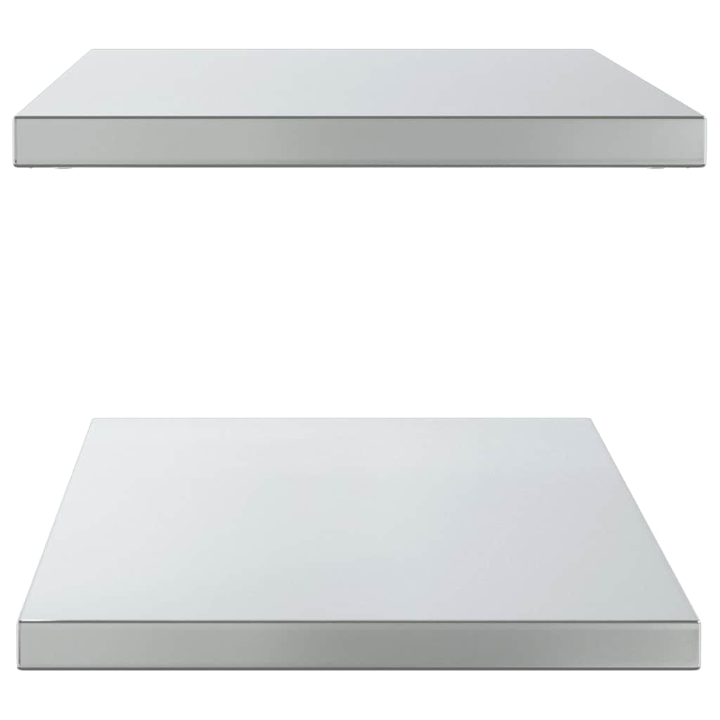 Vägghyllor 2 st 100x40x3 cm silver rostfritt stål