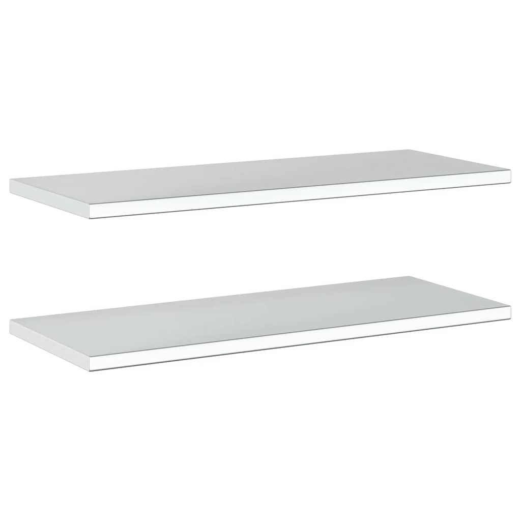 Vägghyllor 2 st 100x40x3 cm silver rostfritt stål