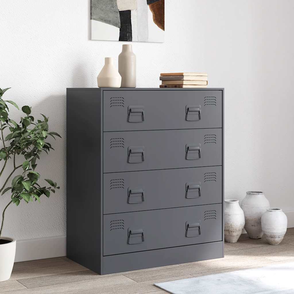 Byrå DIV. antracit 67x39x83 cm stål