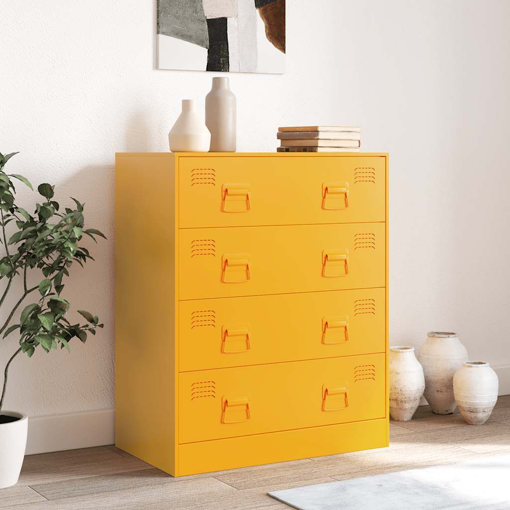 Sidobord DIV. senapsgul 67x39x83 cm stål