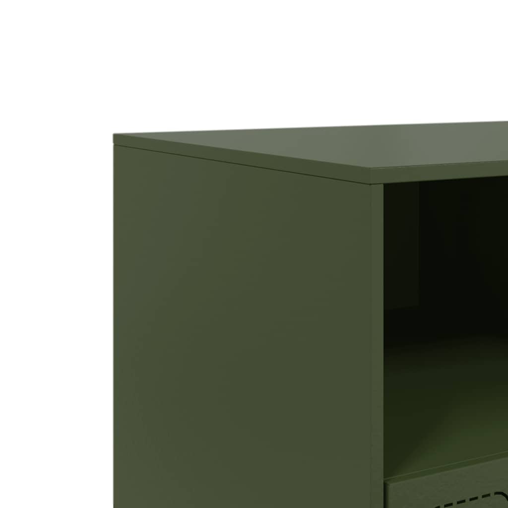 TV-skåp olivgrön 99x39x44 cm stål