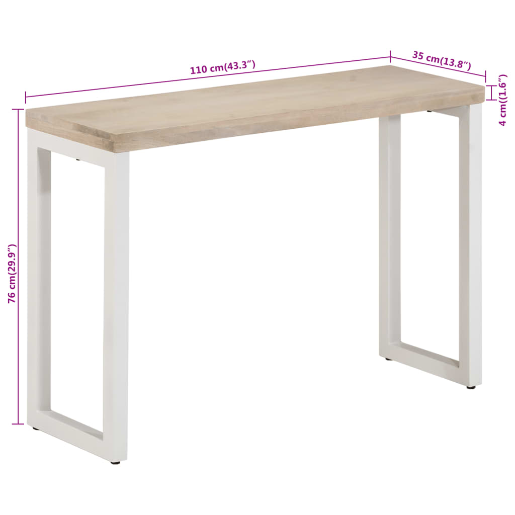 Avlastningsbord Konsollbord Trä Brun 110x35x76 cm massivt mangoträ och järn