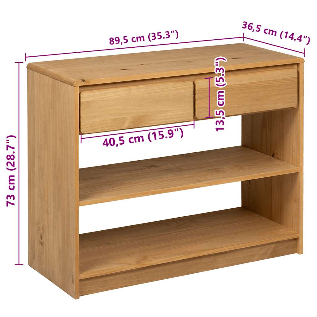 Avlastningsbord Konsollbord Trä SAUDA Ek 89,5x36,5x73 cm massiv furu