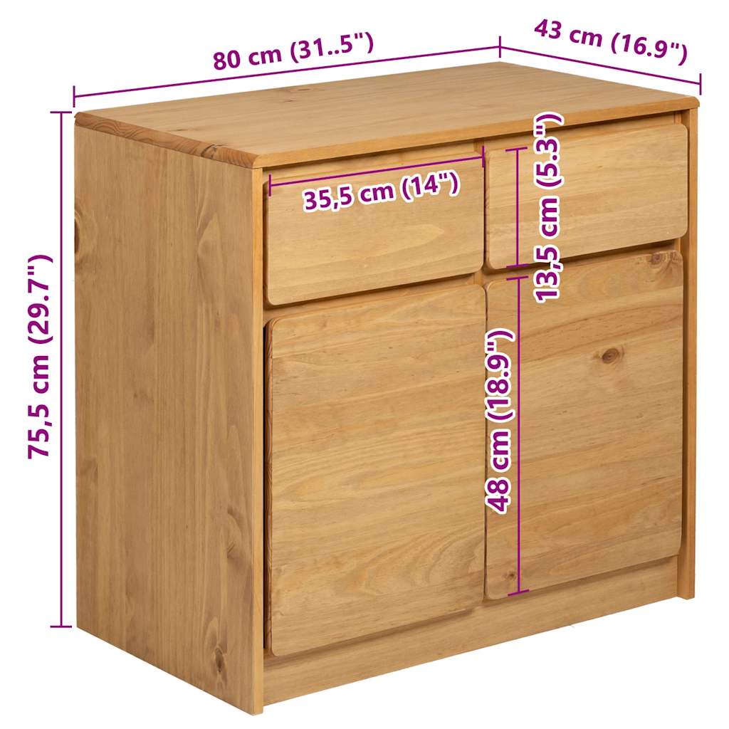 Skänk Trä SAUDA Ek 80x43x75,5 cm massiv furu