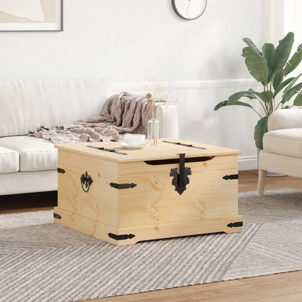 Förvaringsbänk Förvaringslåda Corona 78x78x45 cm massiv furu